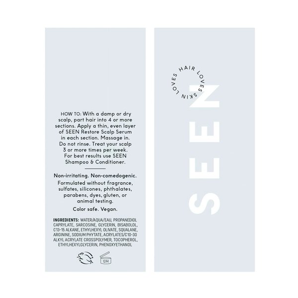 SEEN Restore Scalp Serum, Fragrance-Free - Clinically Proven, Dermatologist-Developed Hydrating Serum, Promotes Healthy Scalp, Safe for Sensitive & Eczema-Prone Skin