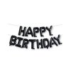 HOUSE OF PARTY Happy Birthday Balloon - 16 inch | Black Mylar Capital Foil Birthday Balloons Banner, Black Party Decorations for Men, Women