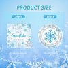 KHAIVI 40PCS Blue Snowflake Party Supplies Winter Wonderland Birthday Party Supplies Tableware Set Including Blue and Silver Snowflake Plates Napkins for Christmas Holiday Winter Parties