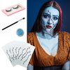 Halloween Cospaly Face Stick Blue eye shadow false eyelashes Costume Festival Face Gems Stick on Rhinestone Tattoo Stickers Pasties Self Adhesive Temporary Tattoos Fashion Stick for Party (Blue)