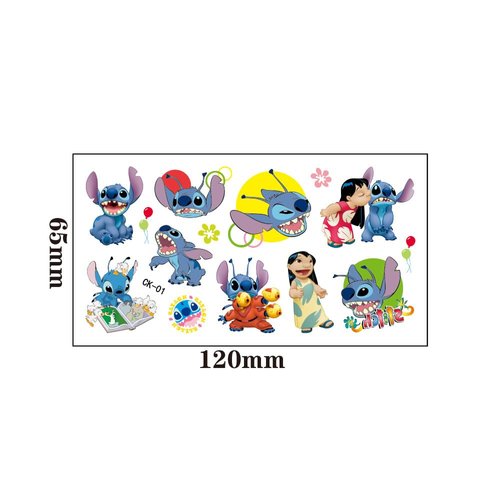 100Sheets Stitch Temporary Tattoos Birthday Themed Party Supplies Decoration Favors Cartoon Cute Sticker for Kids Boys Home Activity Class Prizes Carnival Christmas Rewards