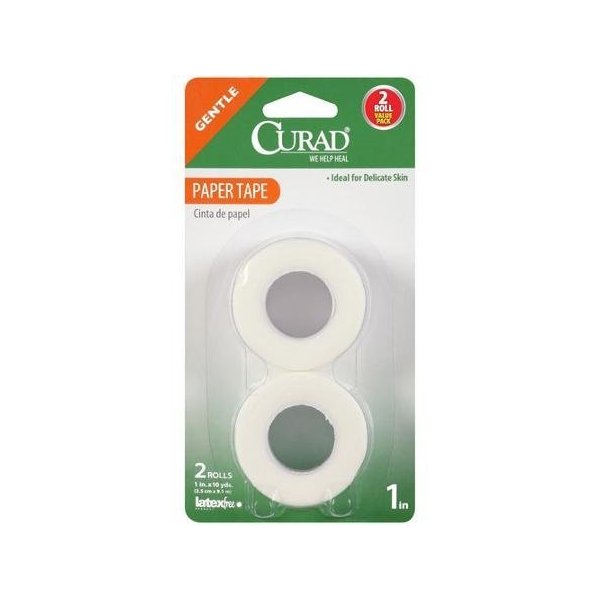 Curad Paper Tape Rolls, 1", 2ct