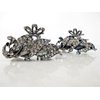 Medium blue or smoke gray crystal peacock metal hair claw clip bridal clip (Primary color: Blue)