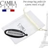 Camila Paris NV137 4.5 inch French Banana Clip Hair Comb Classic Girls Updo Flexible Ponytail Holder Interlocking Banana Combs, Fashion Durable Styling Hair Accessories for Women, Made in France