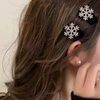Christmas Snowflake Hair Clips, 4 Pcs Rhinestone Barrettes, Flocking Alligator Clips, Holiday Gift Set