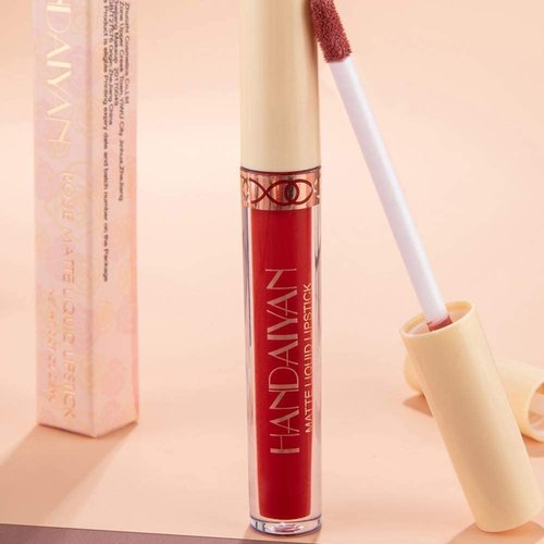 Amzfly Matte liquid lipstick set, 6 kinds of nude matte liquid long lasting non-sticky cup non-fading waterproof lip gloss set, suitable for women's makeup use (6PCS)