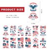 50 Pcs 4th of July Decorations Temporary Tattoos, 12 Sheets Patriotic, Memorial Day, Independence Day, Labor Day Decorations, USA Party Supplies, American Flag Red White & Blue Design