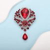 Rumtock Ruby Red Rhinestones Elegant Silver Brooch for Women Girls Spark Jewelry Prom Dancing Ball