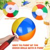 Maitys 12 Pieces of Beach Ball Decoration Rainbow Beach Ball with Hanging Rope and Hooks Inflatable Pool Ball Blow up Sport Ball for Summer Games Hawaiian Party Ornament