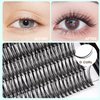 Bodermincer 400pcs D Curl Lash Clusters 8-10-12-14mm/10-12-14-16mm MIX Fish Tail Lash Cluster Premade Volume Lash Fans Volume Lashes Knotted (Black 12mm)
