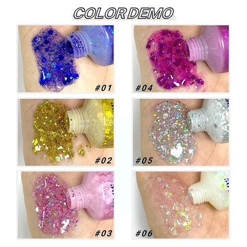 Body and Face Glitter Gel, Hair Glitter Party Alien Costume Neon Accessories Halloween Man and Women Perfect Makeup. (01-Blue)