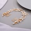 Hair Vine for Women Bridal Hair Comb for Bride Pearls Crystal Hair Comb Slide GOLD