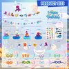 LXlucktim Sea Animal Party Decorations, 136 Pcs Under Ocean Animal Shark Birthday Party Decorations Supplies for Boy Girl - Backdrop, Toppers, Tablecloth, Centerpieces, Hanging Swirl, Glasses