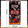 Avezano Rock and Roll Party Decorations Born to Rock Door Banner 50s Rock Star Music Theme Birthday Party Supplies Door Decorations
