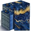 Geyoga 200 Pcs Guest Napkins 2 Ply Guest Bathroom Paper Napkins Disposable Hand Guest Towels for Thanksgiving Harvest Parties Dinners Decorative(Blue Gold Marble)