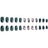 24 Pcs St Patricks Day Press on Nails Short Oval Fake Nails Green Full Cover False Nails with Clover Designs Glitter Stick on Nails Artificial Nails for Women Girls St Patricks Nails