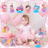 Liliful 12 Pcs Donut 1st Birthday Party Decorations Table Honeycomb Centerpieces, Donut First Birthday Theme Table Party Supplies, Doughnut One Year Old Birthday Sign Decor for Girl