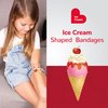 BioSwiss Bandages, Ice Cream Shaped Self Adhesive Bandages, Latex Free Sterile Wound Care, Fun First Aid Kit Supplies for Kids, 24 Count