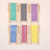 LUOZZY 12pcs Dollhouse Miniature Furniture Accessories Mini Wooden Folding Beach Sunbath Chair Longue Deck Chair for Fairy Garden Dollhouse Decoration