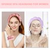 Beleki Spa Headband for Washing and Wristband Set Sponge Headband for Women Makeup Skincare Face Wash Headband Puffy Headwear Non Slip Thick Hair Accessory for Women & Girls