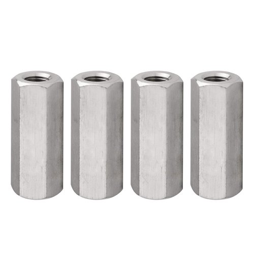 TOPPROS Pack of 4 M8 X 1.25-Pitch 40 mm Length Metric Hex Coupling Nut 304 Stainless Steel Rod Coupling Nuts