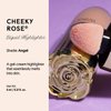 Winky Lux Cheeky Rose Liquid Highlighter, Gel-Cream Highlighter, Blush Topper, Shimmer Blush Finish, Buildable Glow, Long-Lasting Weightless Formula, Angel
