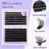 3D Effect Qeelasee fluffy lash clusters Eyelash Extensions 80D DIY Individual Eye Lashes Natural 240pcs Mix9-16mm Easy For Beginner At Home