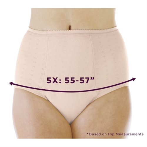 Wearever Women's Incontinence Underwear for Bladder Control with Super Absorbency - Reusable & Washable Leak Proof Underwear for Women Single Panty - (Beige) (5X) (Fits Hip 55-57")