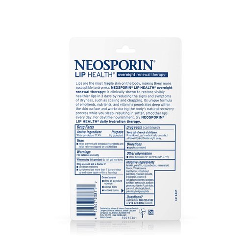 Neosporin Lip Health Overnight Healthy Lips Renewal Therapy Petrolatum Lip Protectant 0.27 oz
