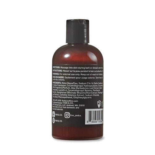 FINN & CO. Black Sand Beach Inspired Body Wash for Men and Women, Cleanse, Hydrate, Soothe, 8 oz