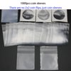 coin flips 2x2 sleeves 1000pcs, No need to use a stapler, for 2x2 coin flips dollar,coin protectors,coin holders collectors,and miniature things Small Parts - Reusable Self Seal