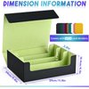 UAONO Card Storage Box for Trading Cards, 1800+ PU Leather Commander Card Deck Case, Magnetic Closure Card Holder Fits for Magic Game Cards(Black&Lemon Green)