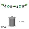 35 Pieces Garbage Truck Birthday Party Supplies Includes Garbage Truck Happy Birthday Banner, Garland, Cake Topper, Cupcake Toppers, Balloons for Trash Truck Waste Management Recycling Party Supplies