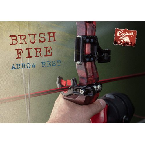 Cajun Bowfishing Brush Fire Arrow Rest - Maximum Durability with Teflon Insert, Replaceable Bristles, Windage Adjustments, Universal Compatibility, and Innovative Design