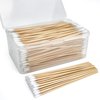 500PCS 6" Cotton Swabs with Storage Case - Lint Free Sturdy Cotton Swabs with Bamboo Handle - Long Cotton Swab for Gun Cleaning, Makeup, Electronic