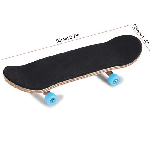 1Pc Maple Wooden Alloy Fingerboard Finger Skateboards Mini Fingerboard with Soft Pad Bearing Wheels and Box Reduce Pressure Kids Gifts(Dark Blue)