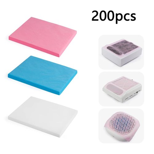 200 Sheets Nail Dust Collector Filter Paper,Nail Supplies for Nail Techs，Nail Polish Remove,Nail Art Vacuum Cleaner Filter Paper,Nail Salon Nail Dust Extractor Accessory，Nail Tech Must Haves（pink)