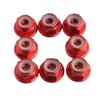 GDOOL 8PCS Flange M4 Lock Nuts Serrated Nylon Self-Tightening Aluminum M4 Wheel Hardware for Axial HPI TLR ECX Model RC Car Vehicles Upgraded Replacement Parts (Red)