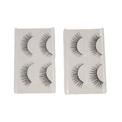4 Pairs Synthetic Fibers False Eyelashes, Volume Long Lashes Extension Makeup Eyelashes, Easy to Apply