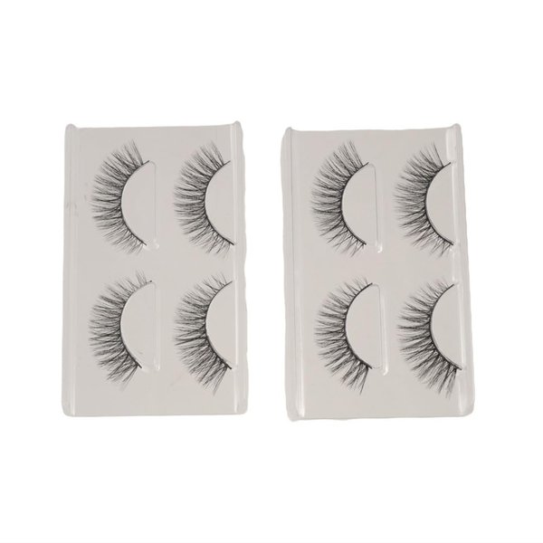4 Pairs Synthetic Fibers False Eyelashes, Volume Long Lashes Extension Makeup Eyelashes, Easy to Apply