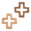 Arakierst 2pcs Organic Wood Cross Pure Natural Animal Shape Toys Beech Wooden Handmade Grasping Pattern DIY Pacifier Chain Pendant