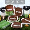 durony 144 Pieces Football Party Supplies Tableware Set Disposable Paper Plates and Napkins Forks Serve 24 Guests Football Table Buffet Decoration for Football Birthday Party Supplies
