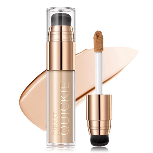 QIUFSSE Liquid Foundation Full Coverage Natural Concealer BB Cream Makeup Foundation for Mature Skin Lightweight Moisturizing Fondation Face Makeup-Natural Color