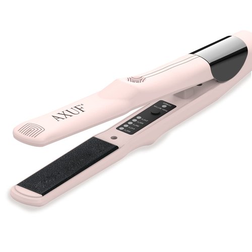 AXUF Professional Hair Straightener,Flat Iron for Hair with 5s Fast Heating & 5 Temp Setting,Hair Straightener and Curler 2 in 1 for All Hairstyles, 1-inch Dual Voltage,Gifts for Women(Pink)