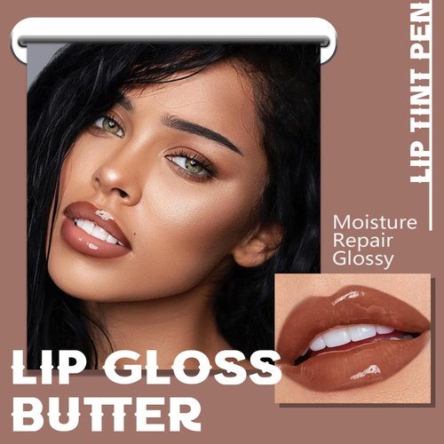 HOSAILY Lip Liner Marker Pen, Lip Stain Liquid Lip Liner Pencil Kit, Waterproof and Long Lasting Nude Lip Liner and Lip Gloss Combo, Non-Stick Cup Nourishing Clear Lip Butter Gloss Set Makeup