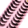 HBZGTLAD New 10 Pairs Natural Thick False Eyelashes Fake Lashes Long Makeup 3d Mink Lashes Extension Eyelash Mink Eyelashes for Beauty (W024)