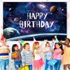 Space Galaxy Birthday Party Decorations Space Theme Backdrop 6x3.6ft Space Photography Background for Birthday Party Supplies Universe Milky Way Planet for Kid Boys Happy Birthday