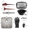 25 Pcs Hair Dye Kit, Hair Tinting Bowl Dye Brush Ear Cover Clips Gloves Storage Bag DIY Salon Disposable Hood and gloves, Home Use Hair Coloring Bleaching Hair Dryers Hair Dye Coloring Tools Set