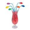 Fun Express 12 Pieces Plastic Fish Straws, BPA Free Plastic, Reusable Drinking Straws for Summer Party Supplies, Fun Straws for kids, Multi-Color