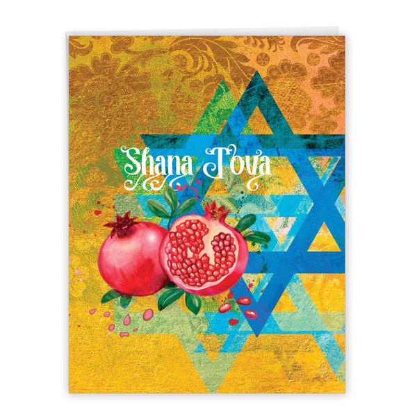 The Best Card Company - Jumbo Rosh Hashanah Greeting Card 8.5 x 11 Inch with Envelope (1 Pack) Jewish Holiday Cards Jewish New Year J6135ARHG